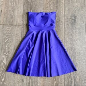 Exotica Performance Bandeau Comfort Crop Mini Dress in Iris Blue Size XS